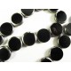 1 Strang schwarze Fensterperlen 14mm rund mit Silberrahmen Kristallglas - Schmuckzubehör