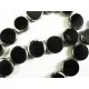 1 Strang schwarze Fensterperlen 14mm rund mit Silberrahmen Kristallglas - Schmuckzubehör - Leisure-Beads DIY