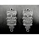2x Kettenverbinder Eule 28x13mm Kettenverteiler silberfarben - Schmuckzubehör - Leisure-Beads DIY