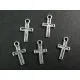 5x kleiner Kreuz Anhänger silberfarben Kruzifix ca. 15x8mm Schmuckanhänger - Schmuckzubehör - Leisure-Beads DIY