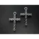 2x Kreuz Anhänger Kruzifix silberfarben Schmuckanhänger ca. 24x15mm - Schmuckzubehör - Leisure-Beads DIY