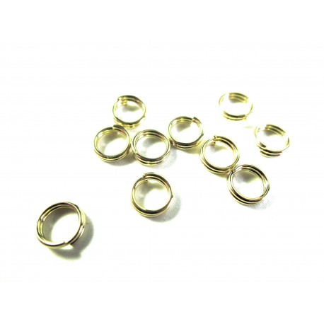 Leisure-Beads - 20x goldfarben Spaltring 6mm rund Doppelringe - Schmuckzubehör