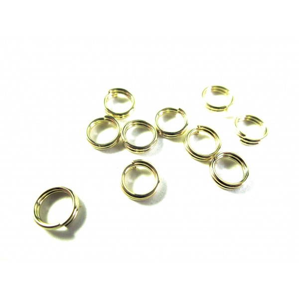 20x goldfarben Spaltring 6mm rund Doppelringe - Schmuckzubehör - Leisure-Beads DIY
