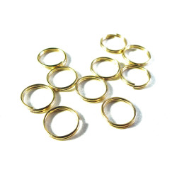 Leisure-Beads - 10x goldfarben Spaltring 10mm rund Doppelringe - Schmuckzubehör