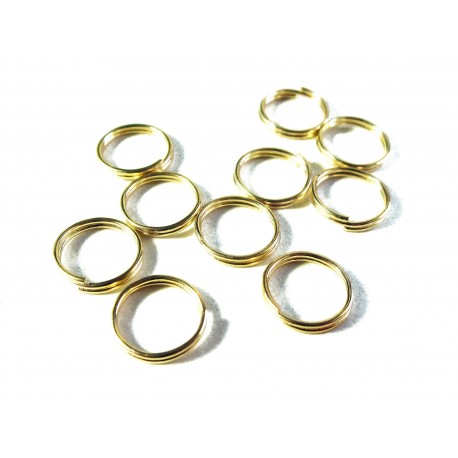 Leisure-Beads - 10x goldfarben Spaltring 10mm rund Doppelringe - Schmuckzubehör