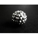 1x schwarz-silberfarben Shamballa 14x16mm schwarz-silberfarben Strass Perle - Schmuckzubehör Shamballa