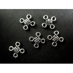 Leisure-Beads - 5x filigraner Kettenverbinder 24x23mm Kettenverteiler silberfarben - Schmuckzubehör