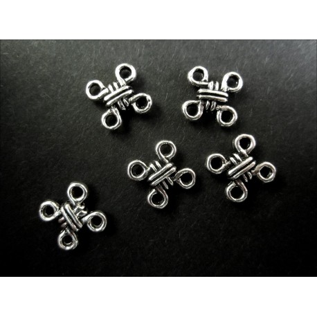 Leisure-Beads - 5x filigraner Kettenverbinder 24x23mm Kettenverteiler silberfarben - Schmuckzubehör