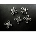 5x filigraner Kettenverbinder 24x23mm Kettenverteiler silberfarben - Schmuckzubehör