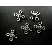 5x filigraner Kettenverbinder 24x23mm Kettenverteiler silberfarben - Schmuckzubehör