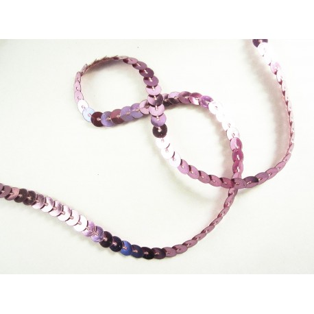 Leisure-Beads - 1m rosa Paillettenband 6mm Breite - Bastelbedarf
