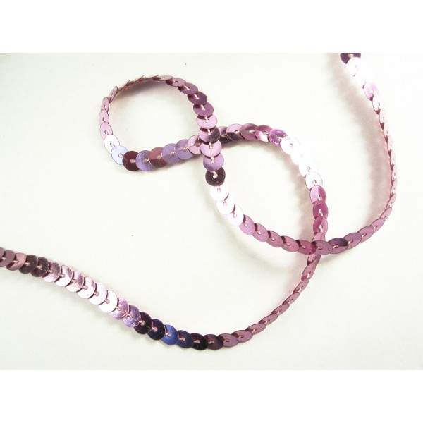 1m rosa Paillettenband 6mm Breite - Bastelbedarf - Leisure-Beads DIY