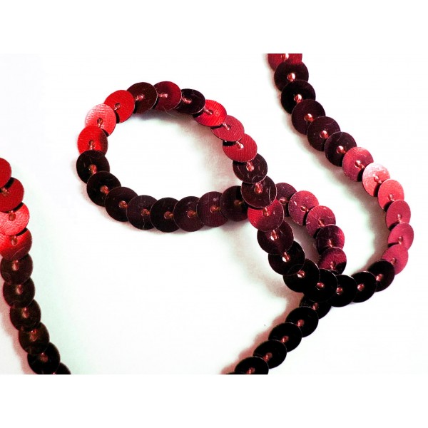 1m rotes Paillettenband 6mm Breite - Bastelbedarf - Leisure-Beads DIY