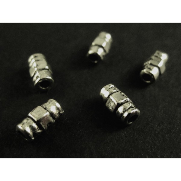 5x Metallperle Tube Röhre 6x3mm silberfarben Spacer - Schmuckzubehör - Leisure-Beads DIY