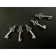 5x Schlüssel ca. 21x7mm silberfarben Schmuckanhänger - Schmuckzubehör
