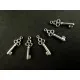 5x Schlüssel ca. 21x7mm silberfarben Schmuckanhänger - Schmuckzubehör - Leisure-Beads DIY