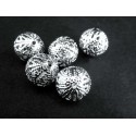 5x filigrane Metallperlen 10mm Kugel Spacer - Schmuckzubehör