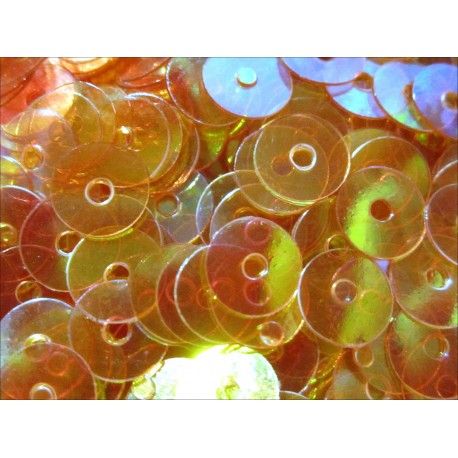 Leisure-Beads - 23g transparente orange holo Pailletten 6mm runde flache Pailletten - Bastelbedarf
