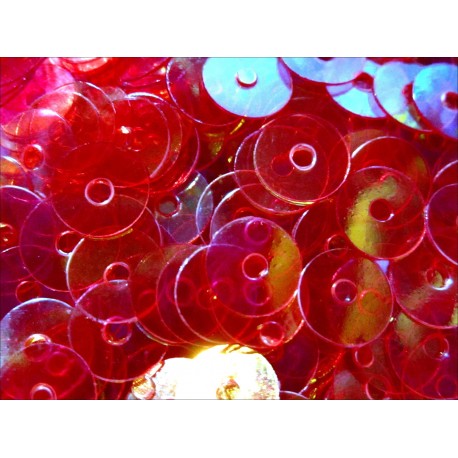 Leisure-Beads - 23g transparente rote holo Pailletten 6mm - Bastelbedarf