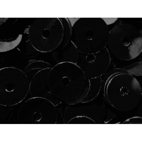 Leisure-Beads - 23g schwarze Pailletten 6mm runde flache Pailletten - Bastelbedarf