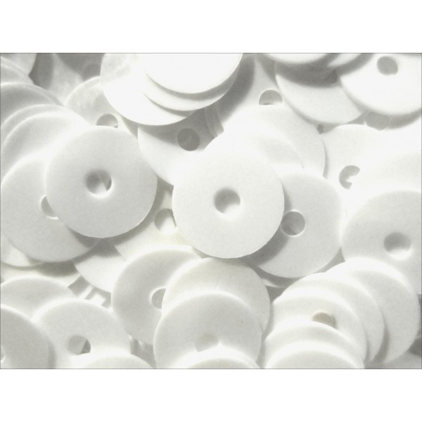 23g weisse Pailletten 6mm runde flache Pailletten - Bastelbedarf