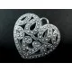 1x großer Herz Anhänger ca. 36x37x12mm silberfarben Schmuckanhänger - Schmuckzubehör - Leisure-Beads DIY