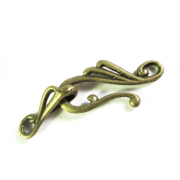 1x bronzefarben Schmuckverschluss 25x13mm bronzefarben Schmuckhaken - Schmuckzubehör - Leisure-Beads DIY