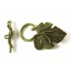 1x bronze Weinblatt Knebelverschluss bronzefarben Toggle - Schmuckzubehör