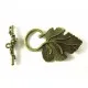1x bronze Weinblatt Knebelverschluss bronzefarben Toggle - Schmuckzubehör - Leisure-Beads DIY