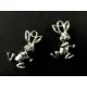 2x silberfarbene Osterhase Anhänger ca. 19x11x5mm silberfarbener Schmuckanhänger - Schmuckzubehör - Leisure-Beads DIY