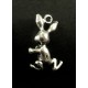 2 silberfarbene Osterhasen Anhänger 19x11x5mm silberfarbene Schmuckanhänger - Schmuckzubehör Ostern