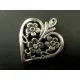 1x großer Herz Anhänger ca. 40x32mm silberfarben Schmuckanhänger - Schmuckzubehör - Leisure-Beads DIY