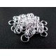 50x Spaltring 6mm rund hellsilberfarben - Schmuckzubehör