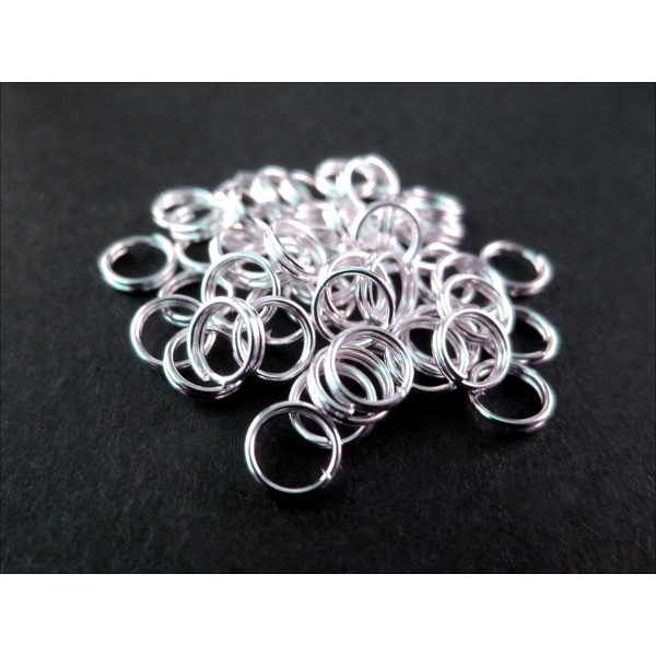50x Spaltring 6mm hellsilberfarben rund Spaltring - Schmuckzubehör Spaltring - Leisure-Beads DIY