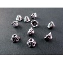10x Perlenkappen 6x4mm silberfarbene Perlen Kappen - Schmuckzubehör Perlenkappe