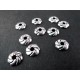 10x flache Perlenkappen ca. 9x9x2mm silberfarbene runde Perlen Kappen - Schmuckzubehör