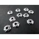 10x flache Perlenkappen ca. 9x9x2mm silberfarbene runde Perlen Kappen - Schmuckzubehör - Leisure-Beads DIY