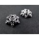 2x große Perlenkappen ca. 13x13x5mm silberfarbene filigrane Perlen Kappen - Schmuckzubehör