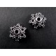 2 große Perlenkappen ca. 13x13x5mm silberfarbene filigrane Perlen Kappen - Schmuckzubehör