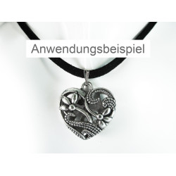 Leisure-Beads - 1x Herz Anhänger 23x23x8mm silberfarbenes Trachtenherz Schmuckanhänger - Schmuckzubehör