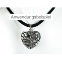 1x Herz Anhänger 23x23x8mm silberfarbenes Trachtenherz Schmuckanhänger - Schmuckzubehör