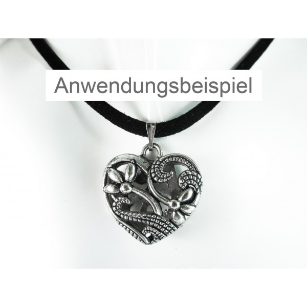 1x Herz Anhänger 23x23x8mm silberfarbenes Trachtenherz Schmuckanhänger - Schmuckzubehör