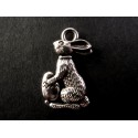 1x silberfarben Osterhase Anhänger mit Osterei 17x10x2mm Schmuckanhänger - Schmuckzubehör