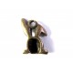Rückseite bronze Osterhase Anhänger Hasenkopf mit Knickohr ca. 13x10x4mm bronzefarbener Schmuckanhänger - Schmuckzubehör