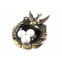 1x bronzefarbenes Vogelnest 20x25x8mm Schmuckanhänger - Schmuckzubehör