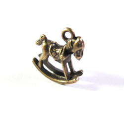 Leisure-Beads - 1x bronzefarbenes Schaukelpferd 15x14x4mm Schmuckanhänger - Schmuckzubehör