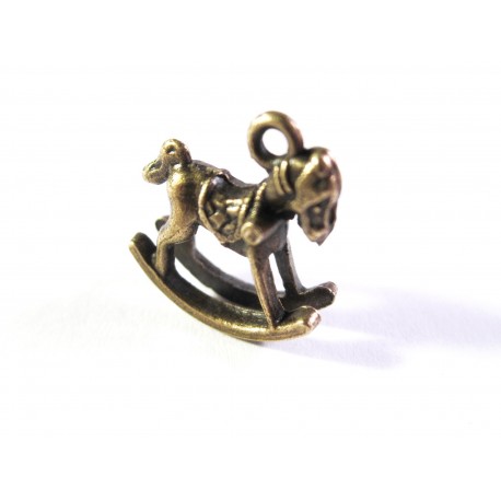 Leisure-Beads - 1x bronzefarben Schaukelpferd 15x14x4mm Schmuckanhänger - Schmuckzubehör