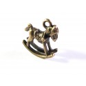 1x bronzefarben Schaukelpferd 15x14x4mm Schmuckanhänger - Schmuckzubehör