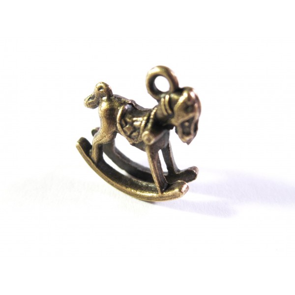1x bronzefarben Schaukelpferd 15x14x4mm Schmuckanhänger - Schmuckzubehör - Leisure-Beads DIY