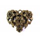 1x großer Herz Anhänger ca. 37x32x9mm bronzefarbener Schmuckanhänger - Schmuckzubehör